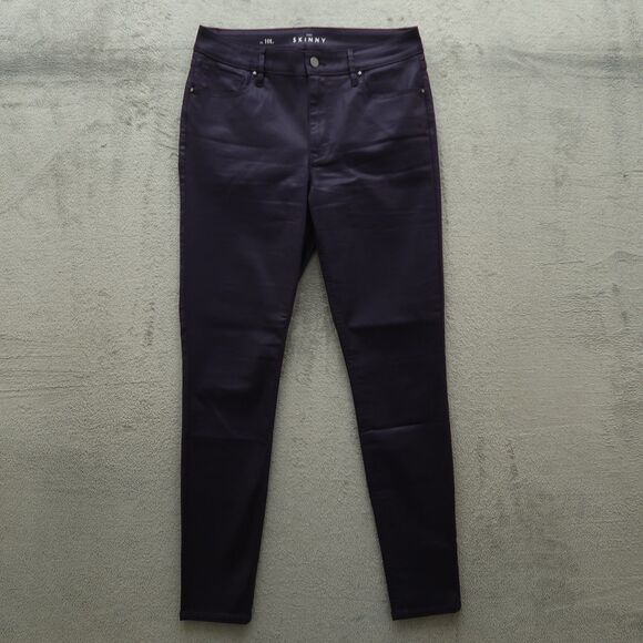 White House Black Market Denim - WHBM Jeans Women's Size 10L Purple High-Rise Skinny Coated Micro Jean 31" Inseam